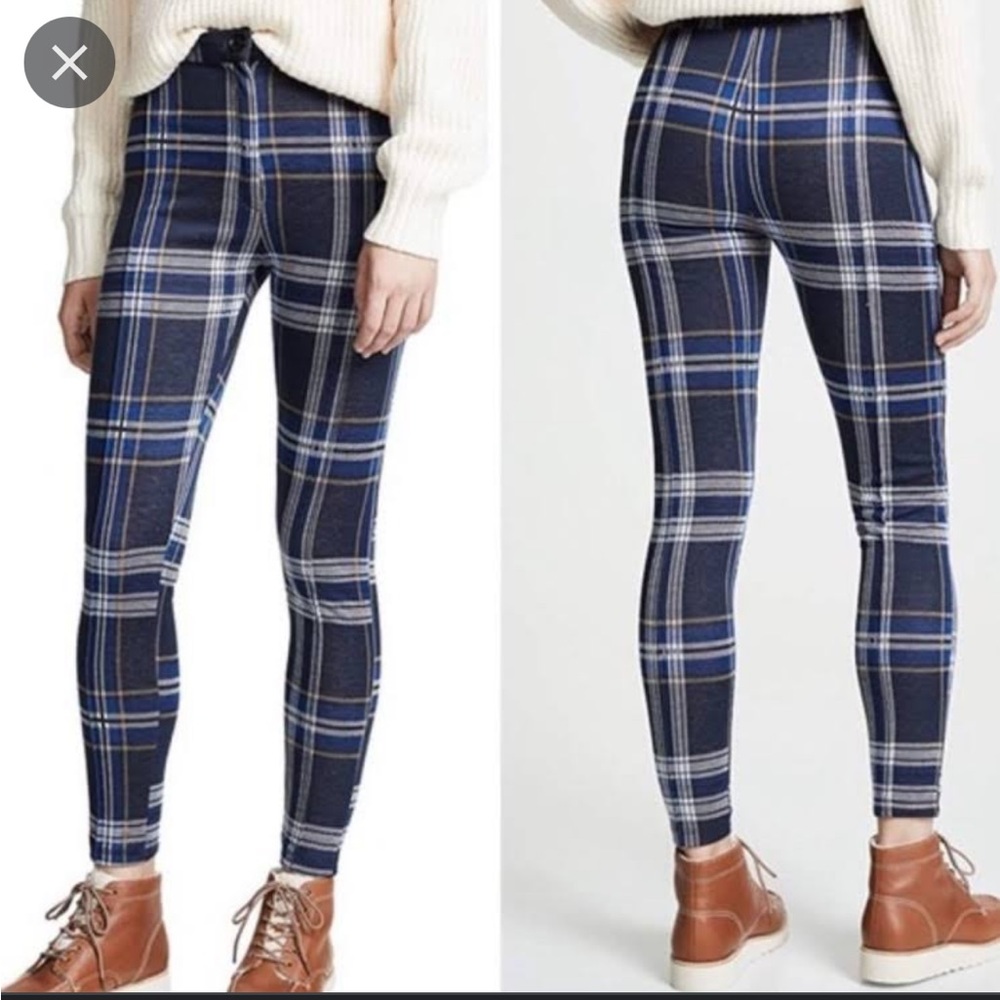Free People Blue Plain Skinny Pants